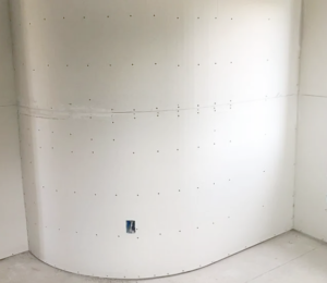 Image of a curved wall created with drywall